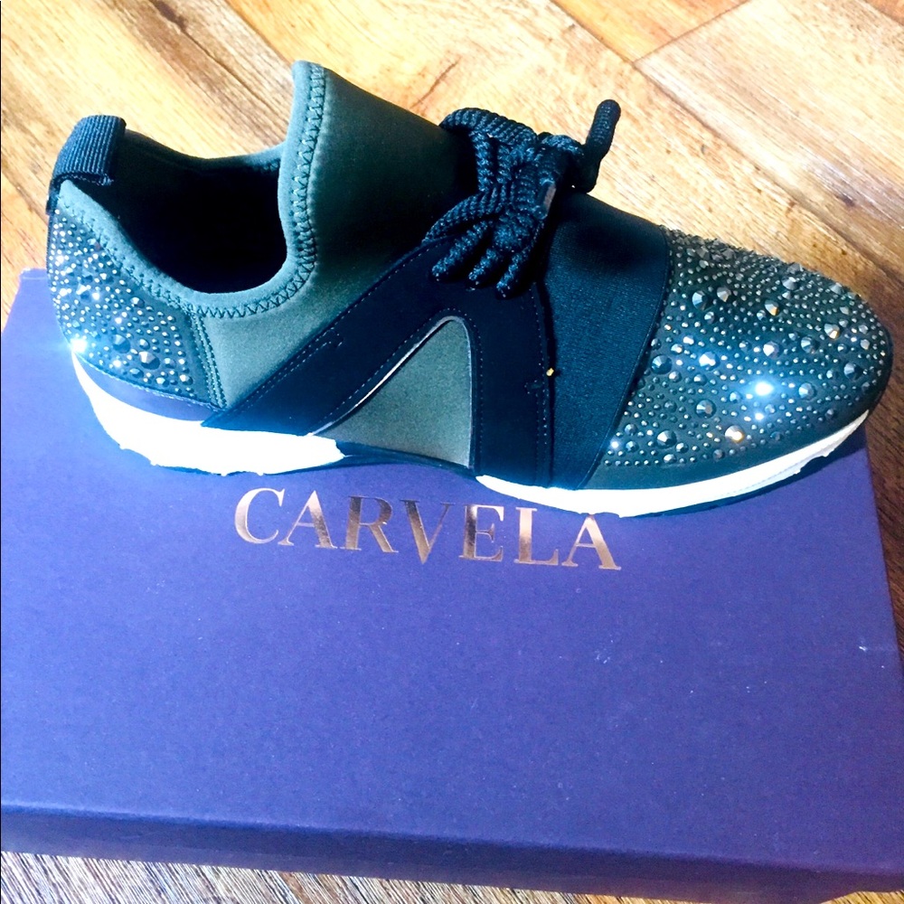 Studded fabric sneakers